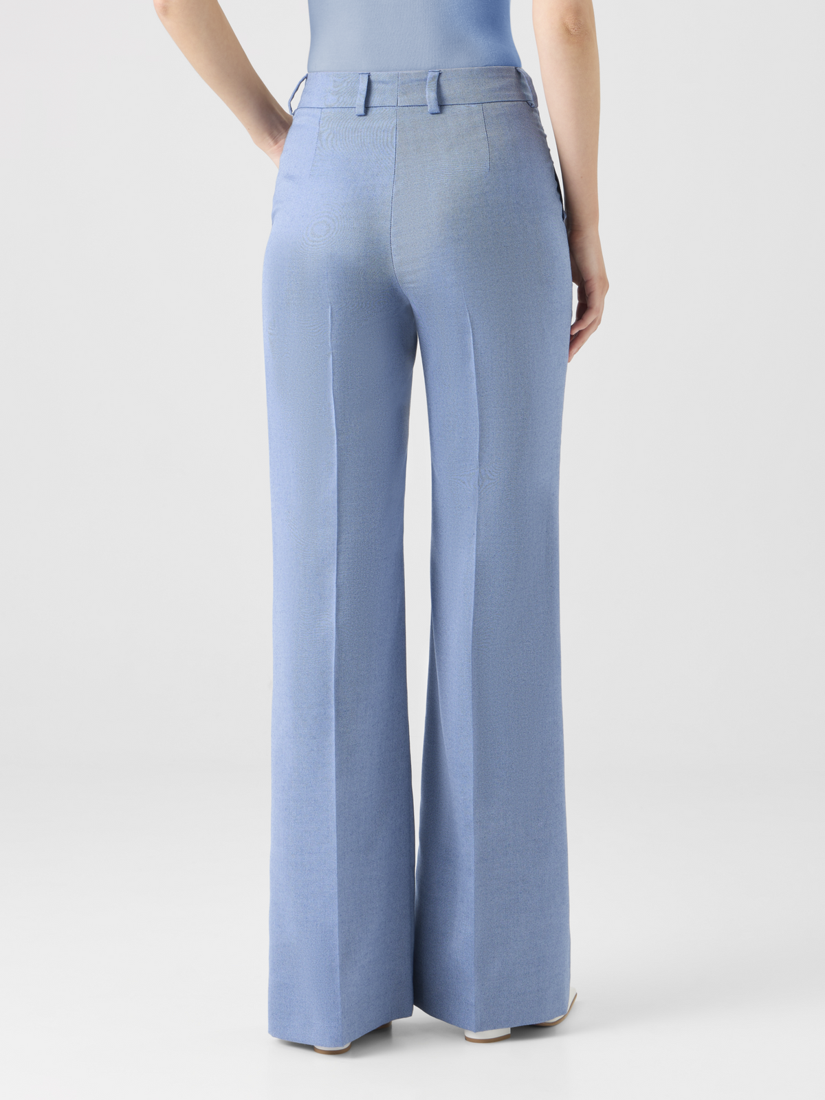 Designer Wide-Leg Cashmere Silk Gabardine Pants #editorial