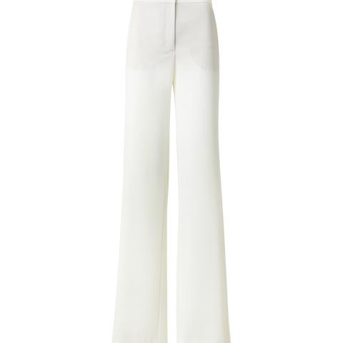 Straight Laser Cut Pants with Elastic Waist