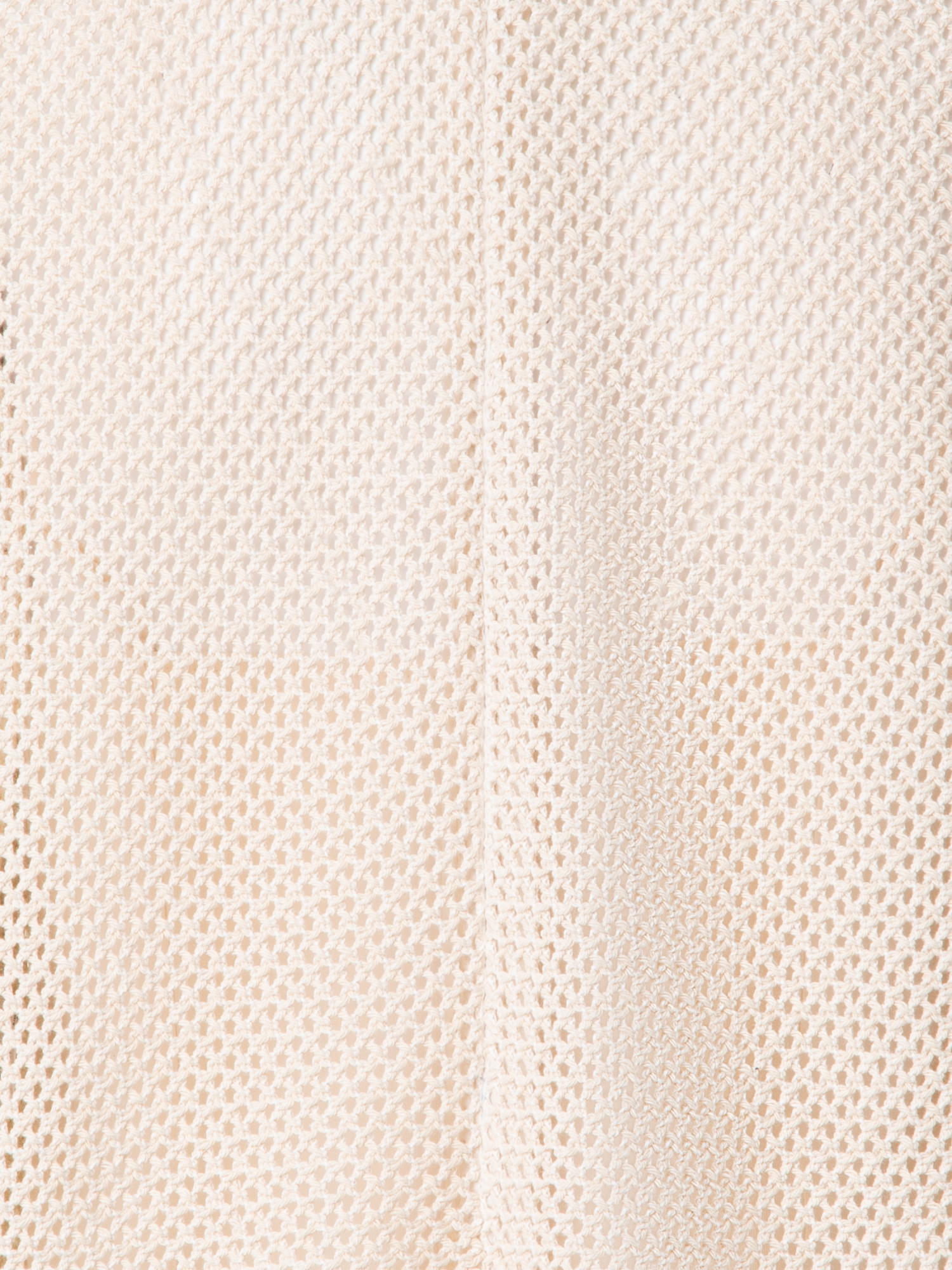 Designer T-Shirt in Cotton Mesh wth Fringes - neutral - pastel - beige