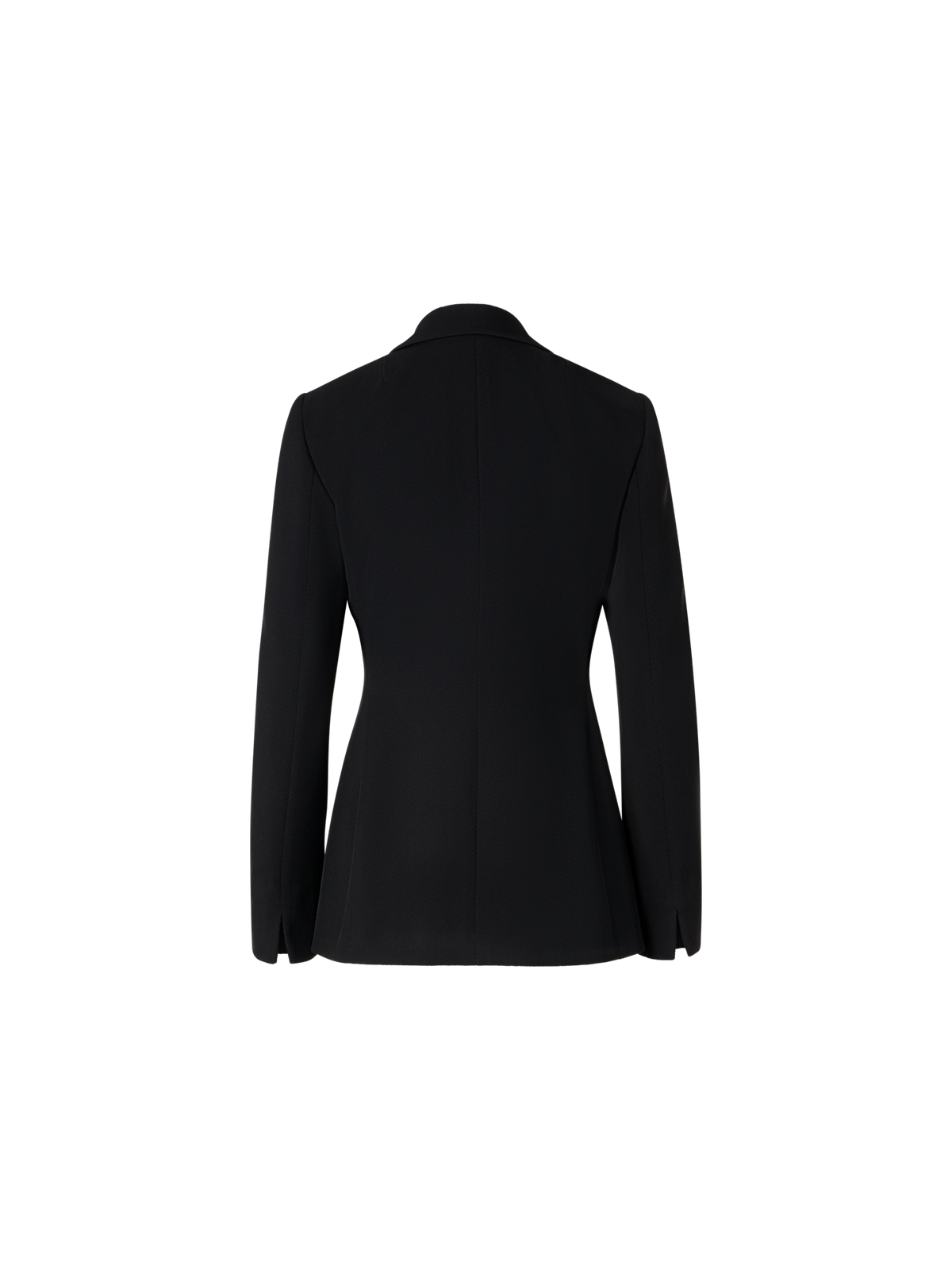 Designer Long-Sleeve Wool Tricotine Jacket - black