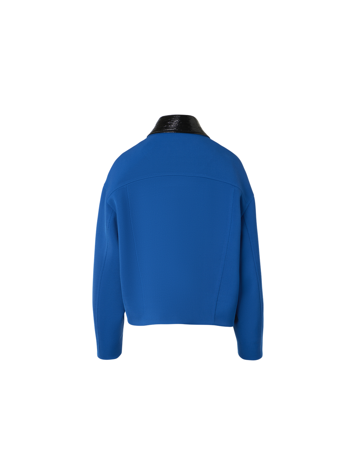 Designer Short Jacket in Heavy Wool Tricotine - blue