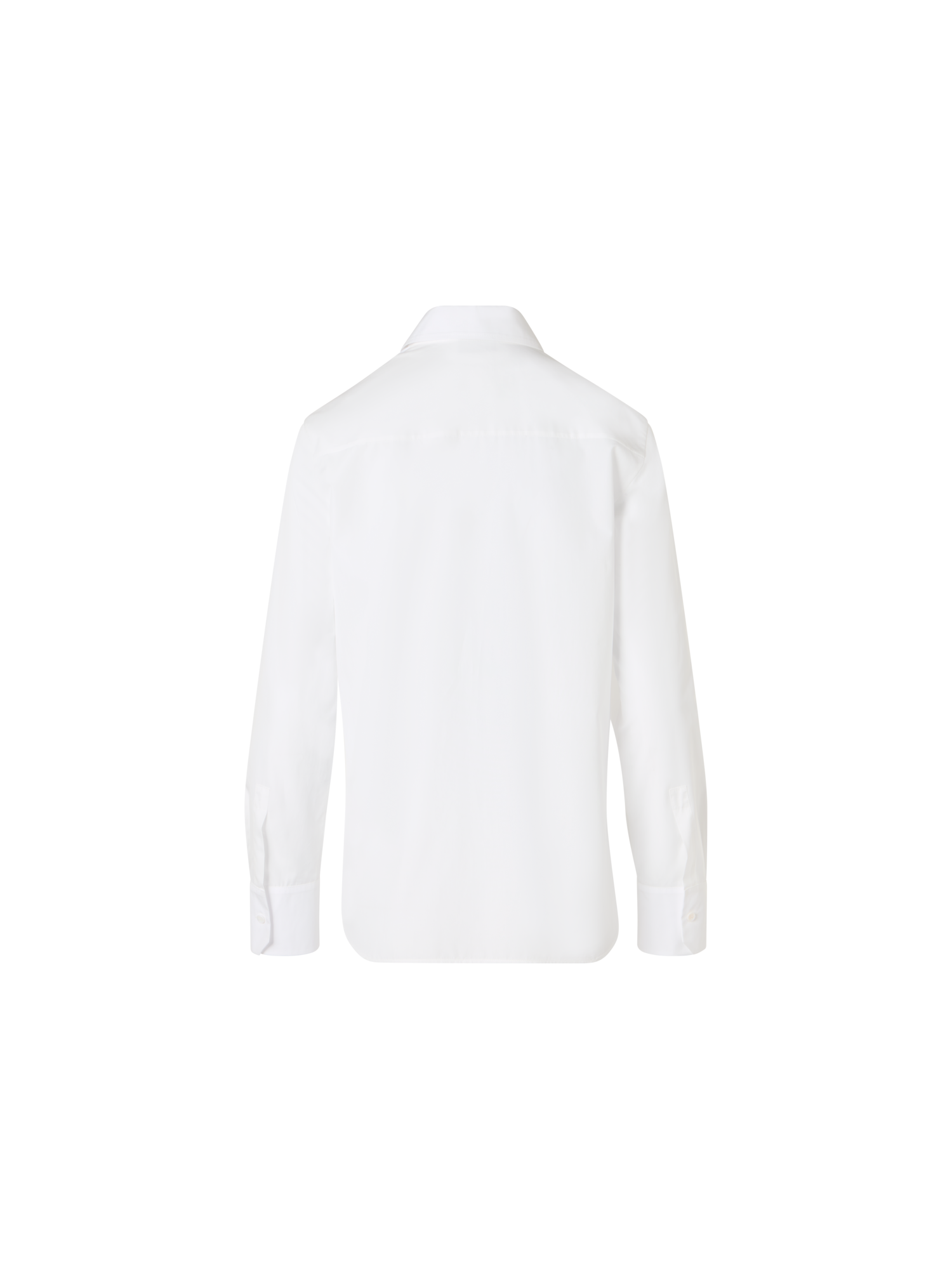 Designer Long-Sleeve Cotton Poplin Blouse - ecru