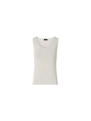 Designer Fitted Viscose Knit Tank Top - beige