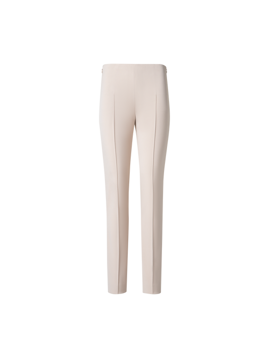 Designer Slim Silk Stretch Pants - neutral - pastel - beige