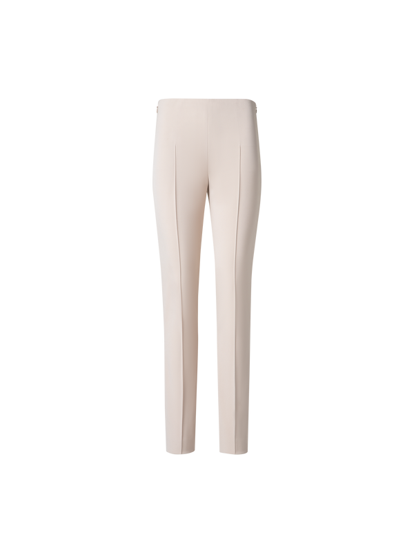 Designer Slim Silk Stretch Pants - neutral - pastel - beige