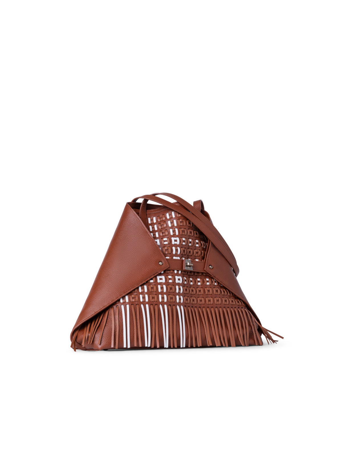 Designer Ai Medium Shoulder Tote - brown - multicolor