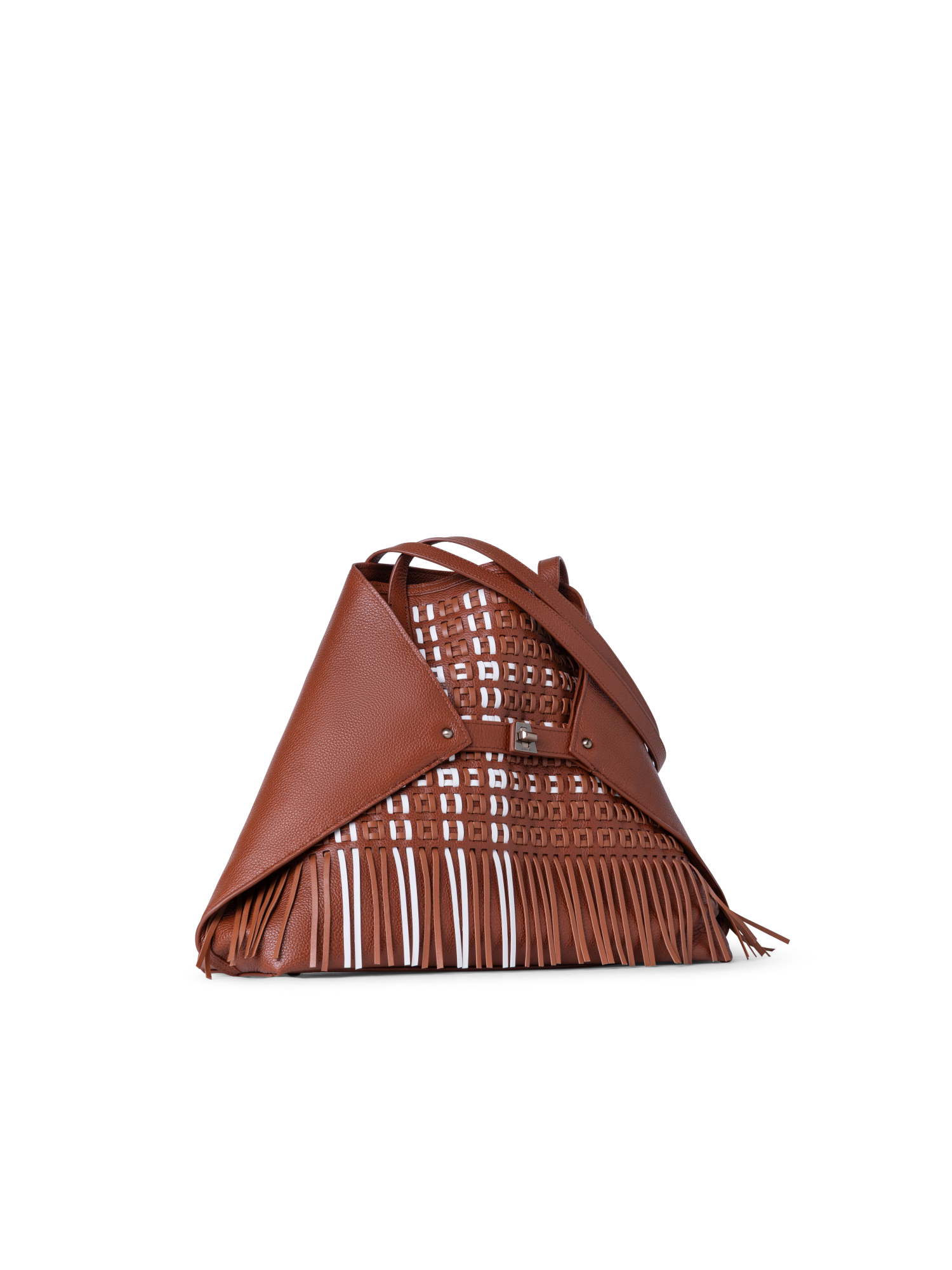 Designer Ai Medium Shoulder Tote - brown - multicolor