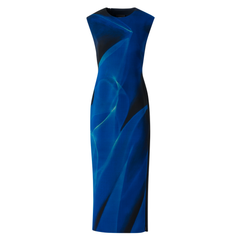 Wool Shift Dress in Alyson's Cyanotype Print