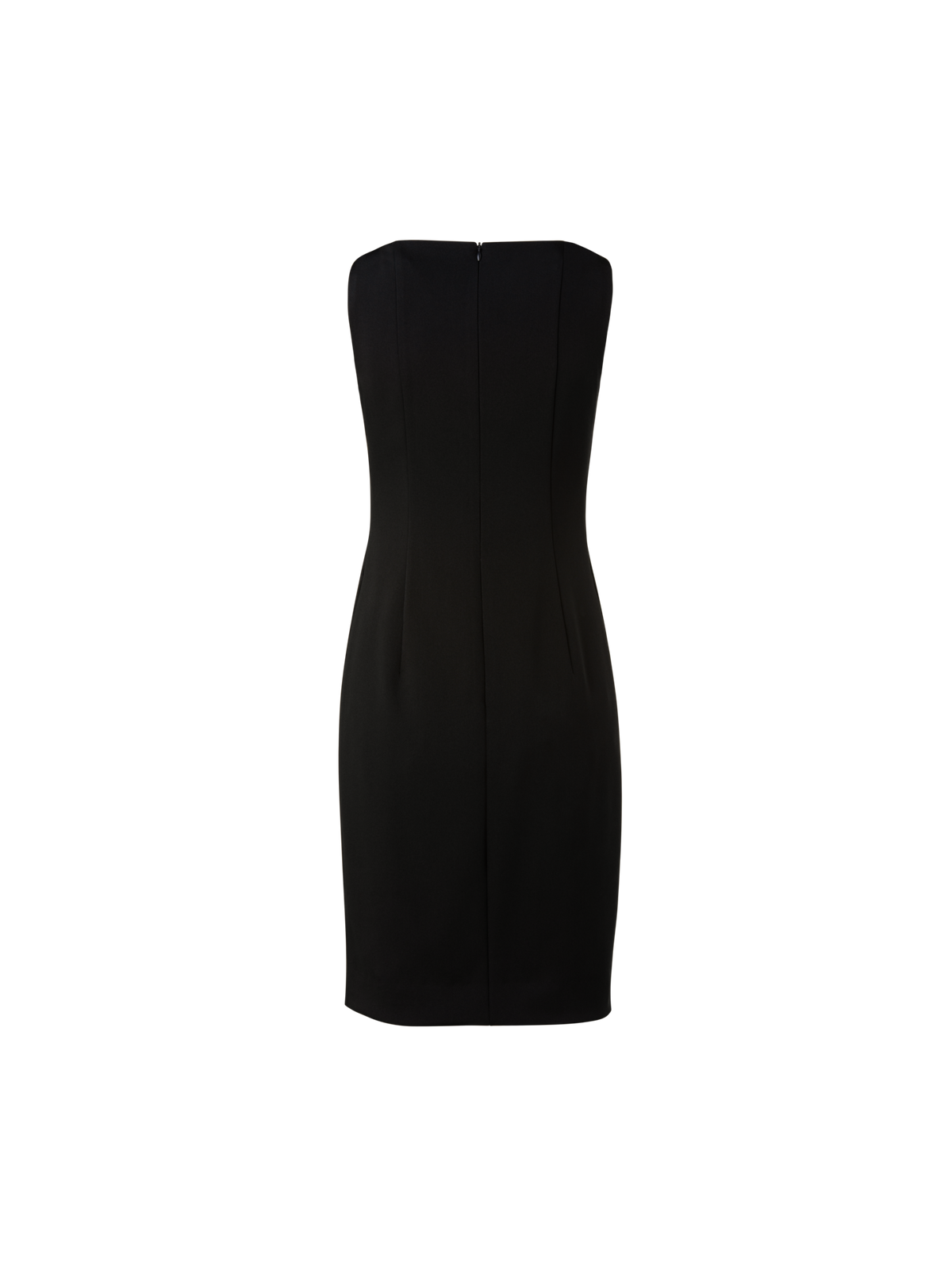 Designer Silk Crêpe Stretch Sheath Dress - black