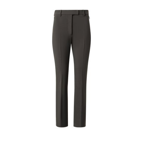 Cropped Straight Lyocell Wool Stretch Pants