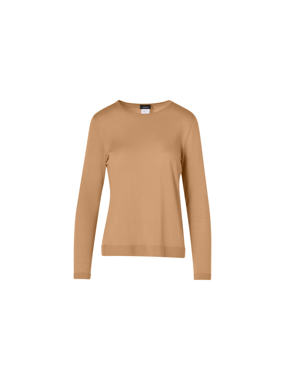 Designer Long-Sleeve Cashmere-Silk Knit Sweater - brown
