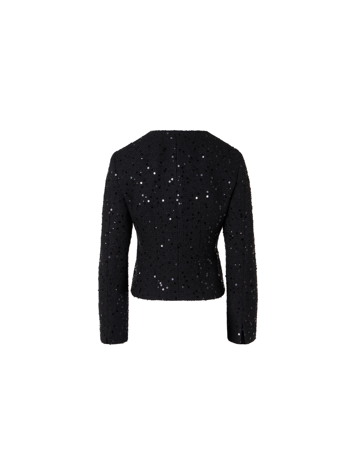 Designer Kelis Jacket in Cotton-Wool Tweed with Sequins - black