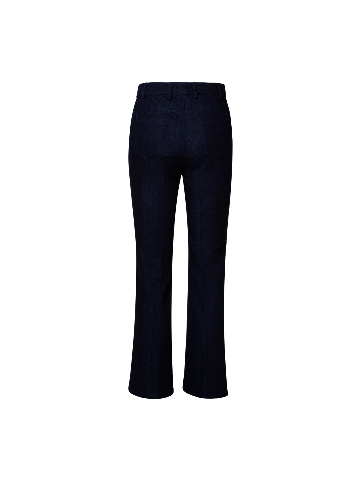 Designer Cropped Bootcut Cotton Denim Stretch Pants - navy - blue