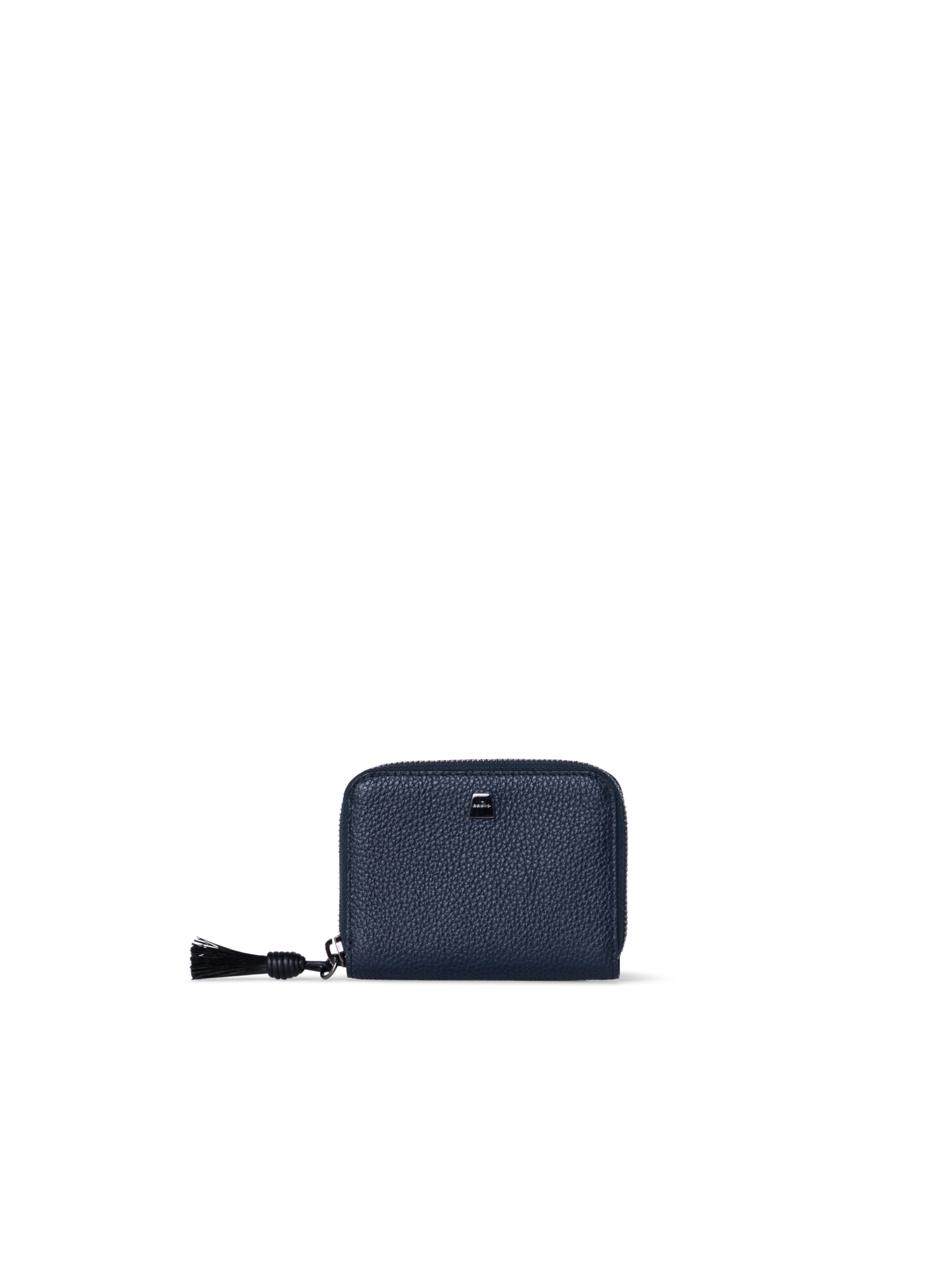 Designer Small Zip Around Wallet - black - navy - blue