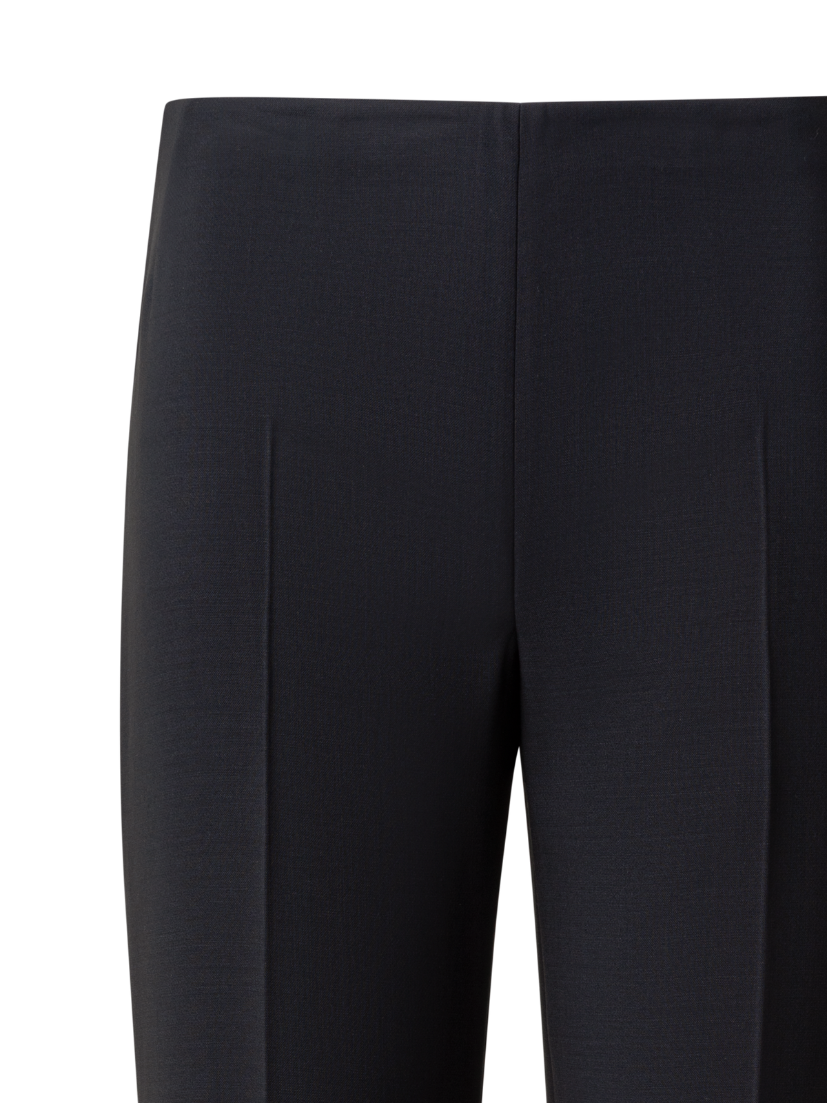 Designer Straight Wool Double-Face Pants - black