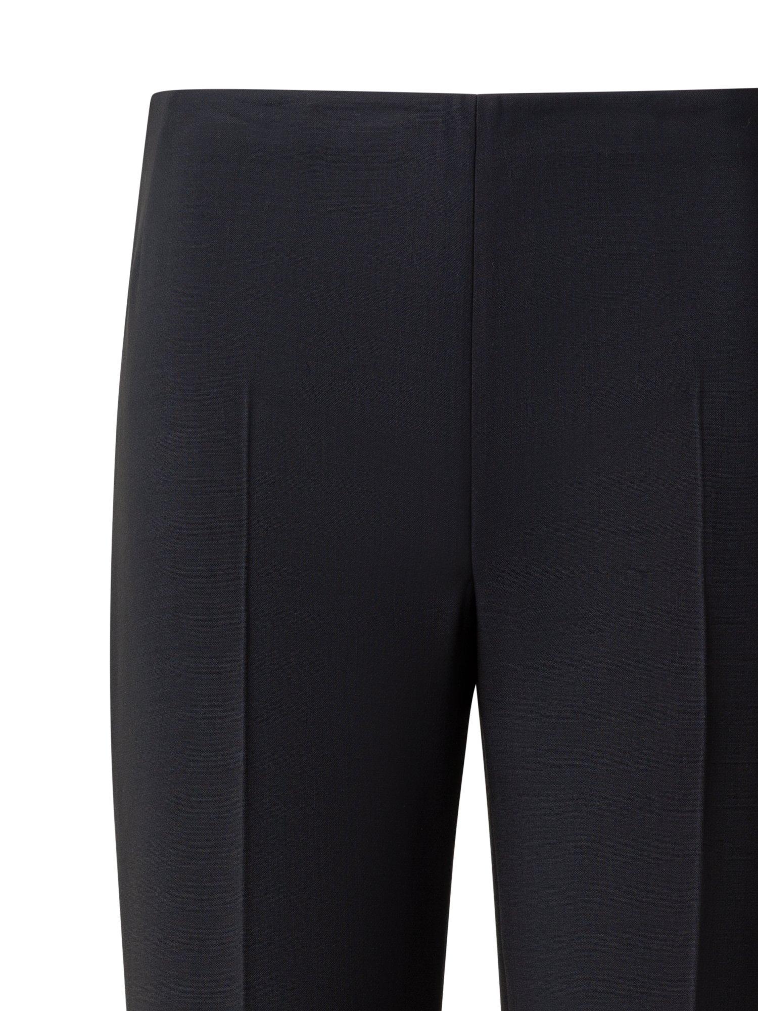 Designer Straight Wool Double-Face Pants - black