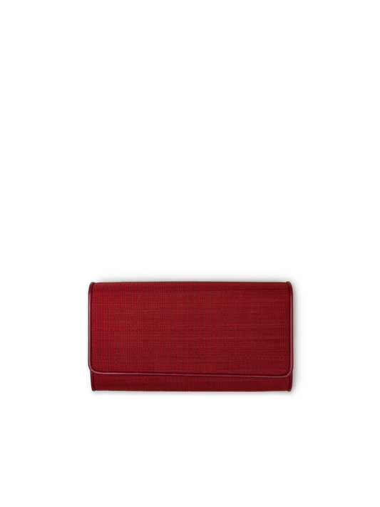 Designer Long Flap Wallet - wine - red