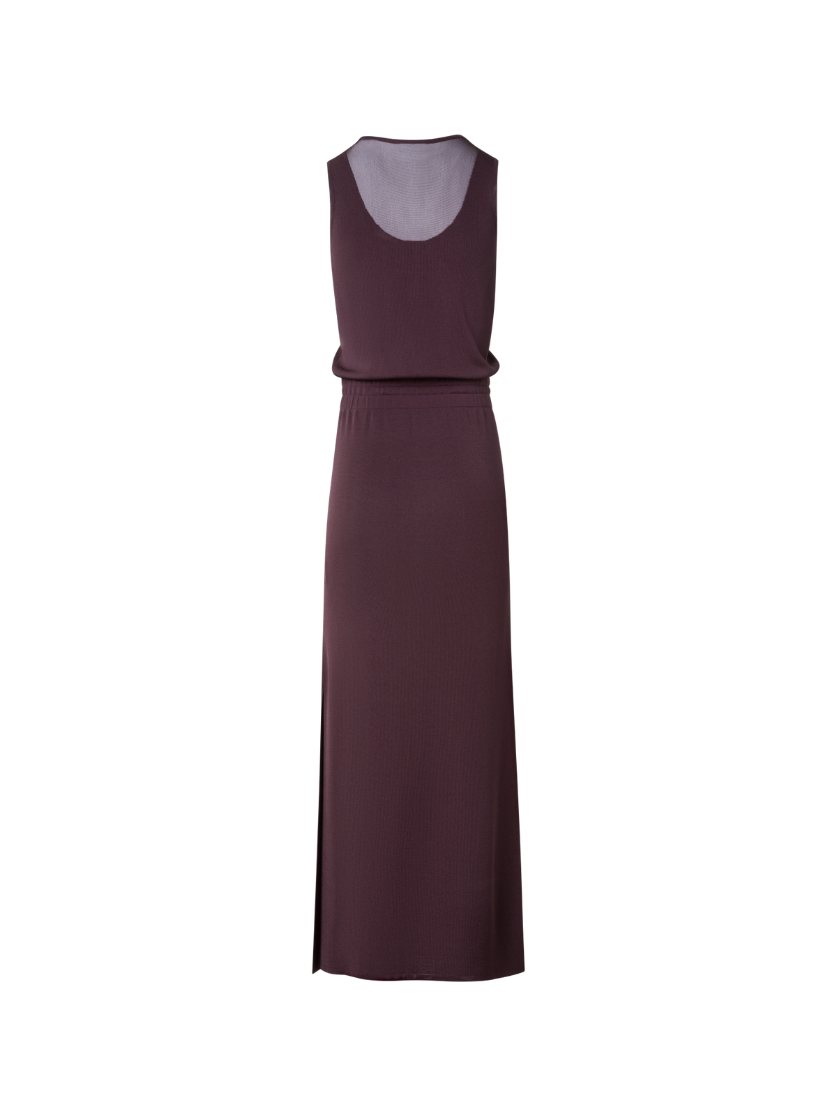 Designer Layered Sheer Knit Midi Dress - purple - red