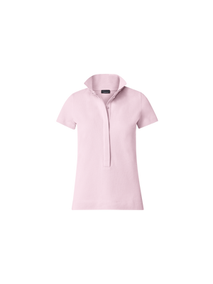 Designer Cotton Knit Polo Shirt - pastel - pink