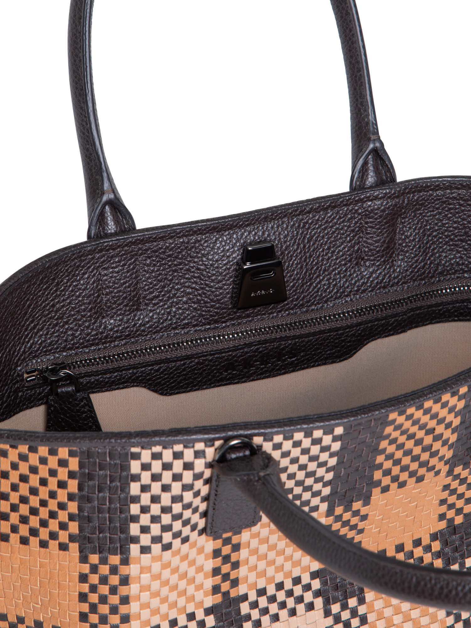 Designer Ai Small Top Handle Tote - neutral - brown - multicolor