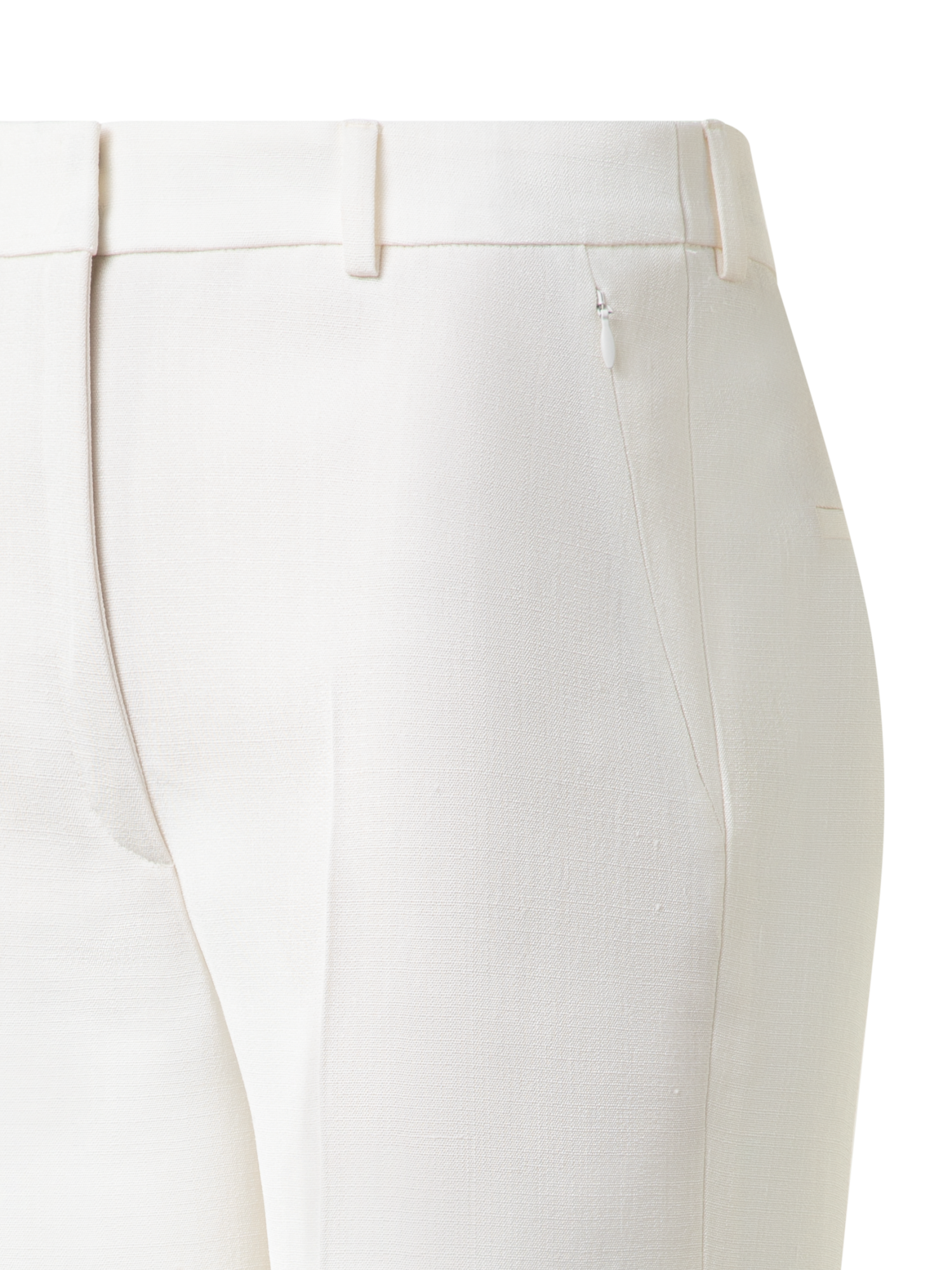 Designer Tapered Silk Shantung Pants - neutral - white