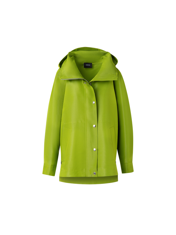 Designer Oversized Water-Resistant Silk Parka - green