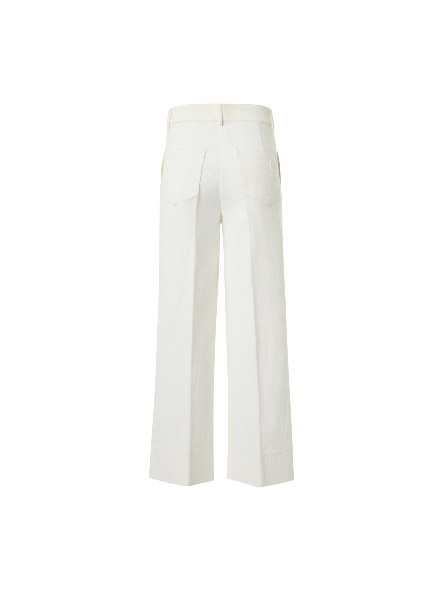 Designer Chiara High-Waist Cropped Wide Leg Denim Pants - ecru