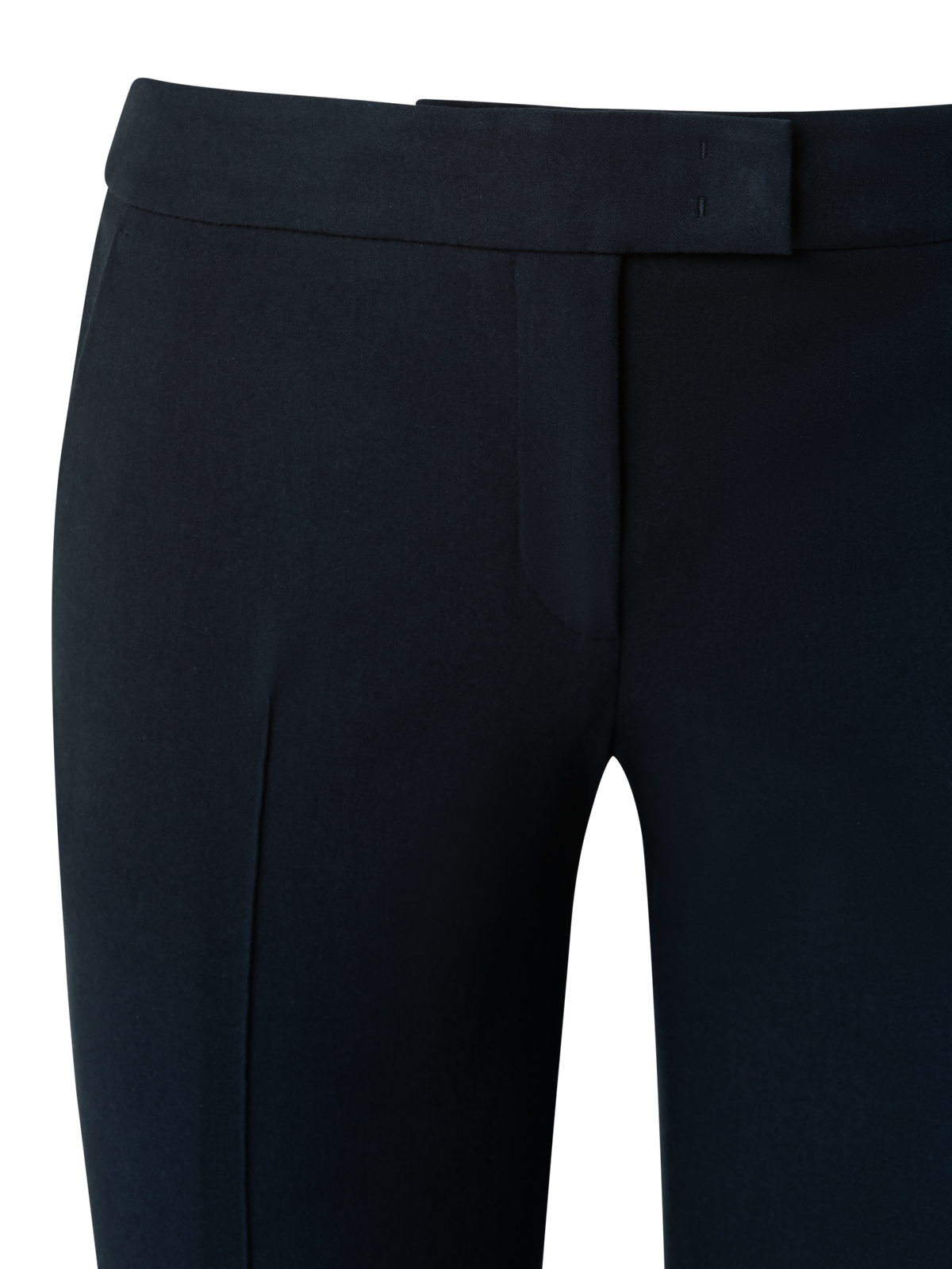 Designer Cropped Slim Pants in Cotton - navy - blue