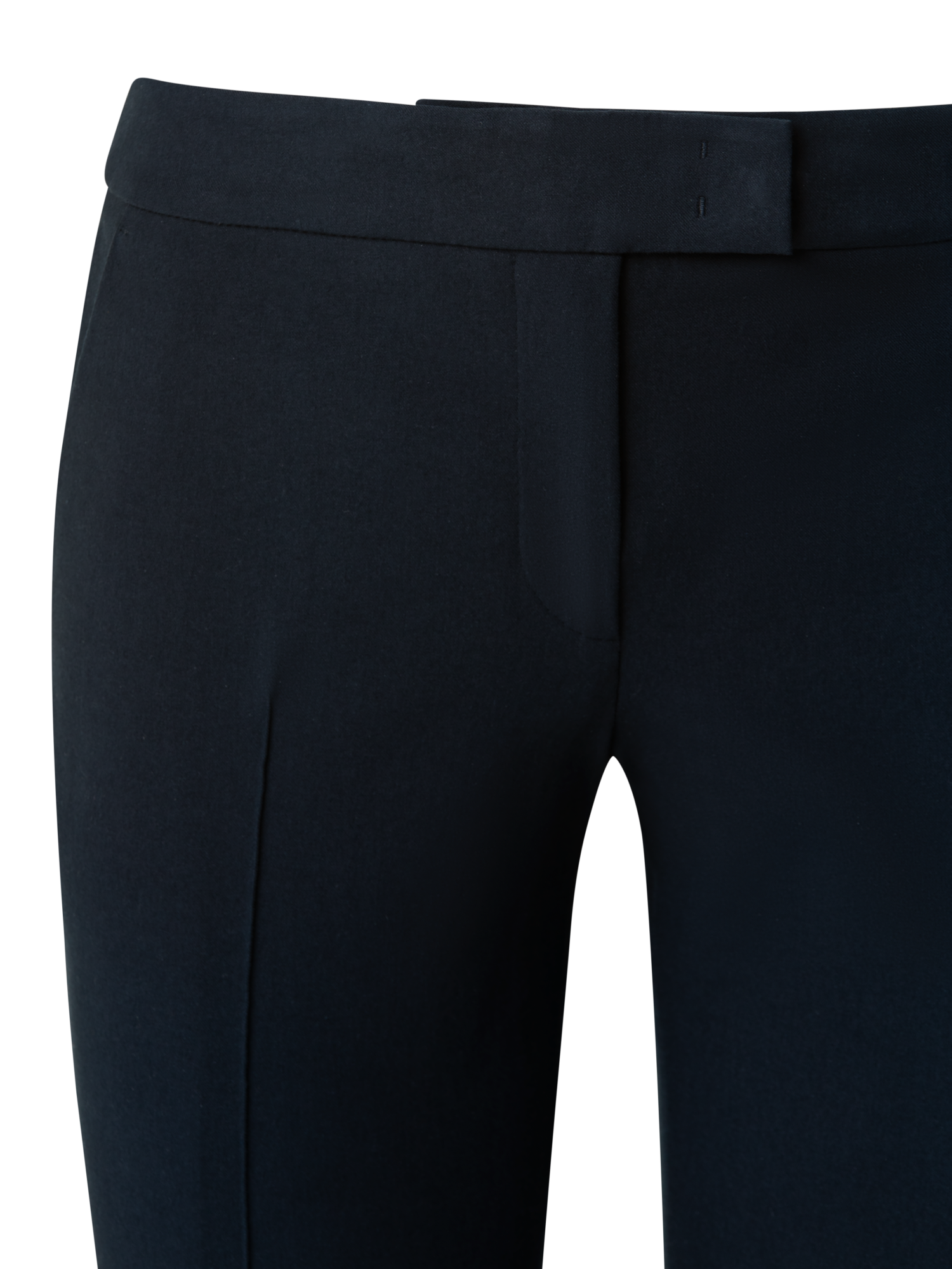 Designer Cropped Slim Pants in Cotton - navy - blue