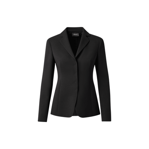 Blazer aus Woll-Doubleface mit Leder-Kragen