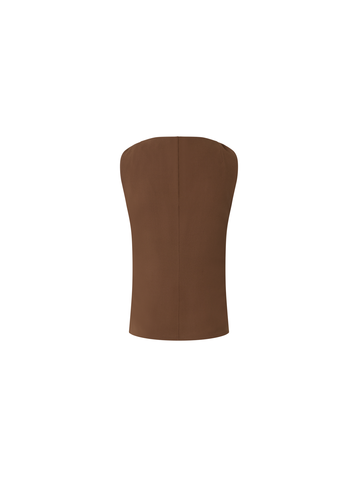 Designer Silk Georgette Scoop-Neck Top - brown