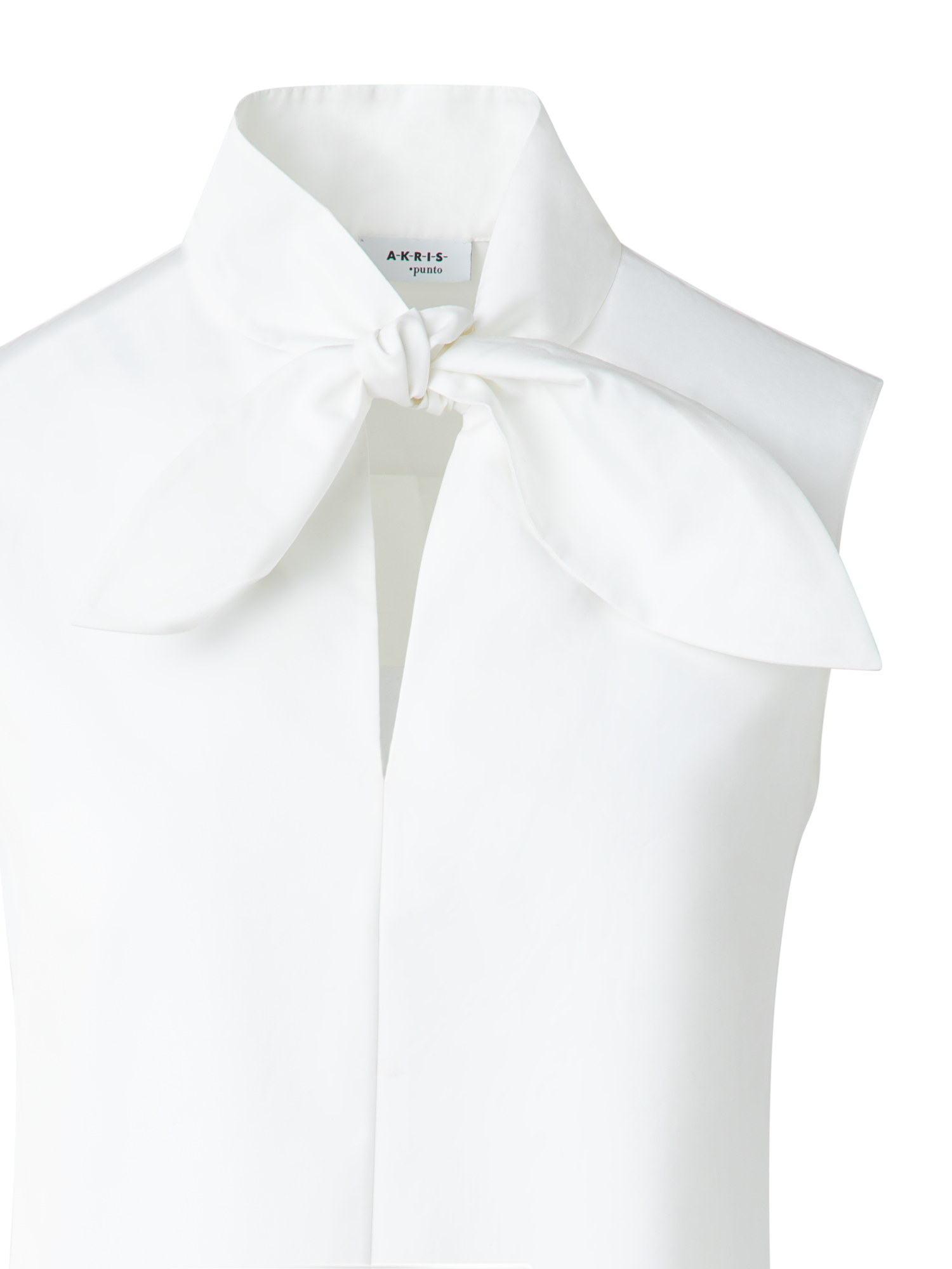 Designer Sleeveless Cotton Tie Knot Blouse - neutral - ecru - white