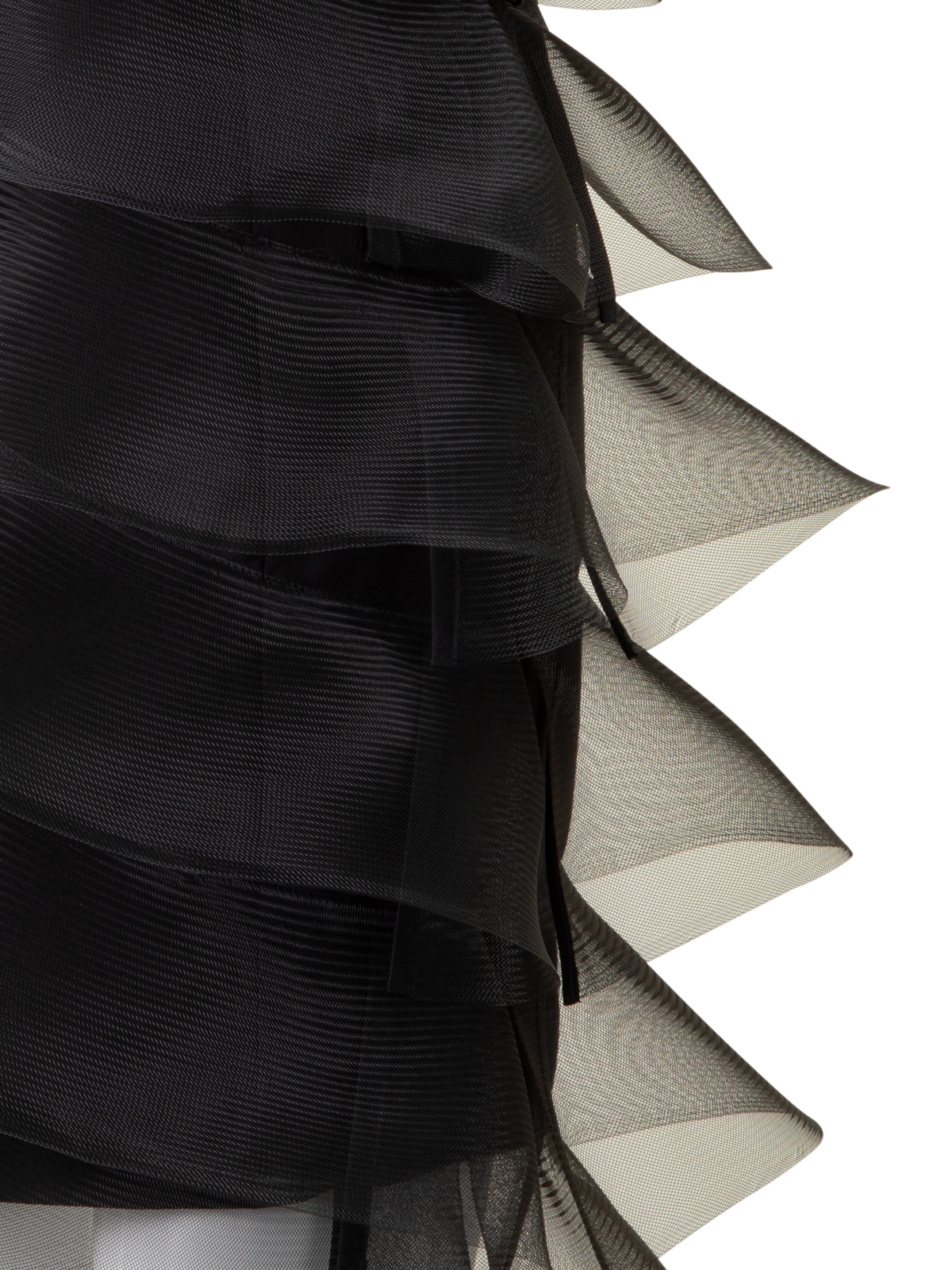 Designer Cotton Silk Cocktail Dress with Waves - black