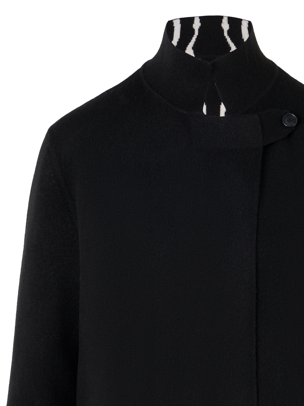 Designer Cashmere Double-Face Knit Cardigan - black