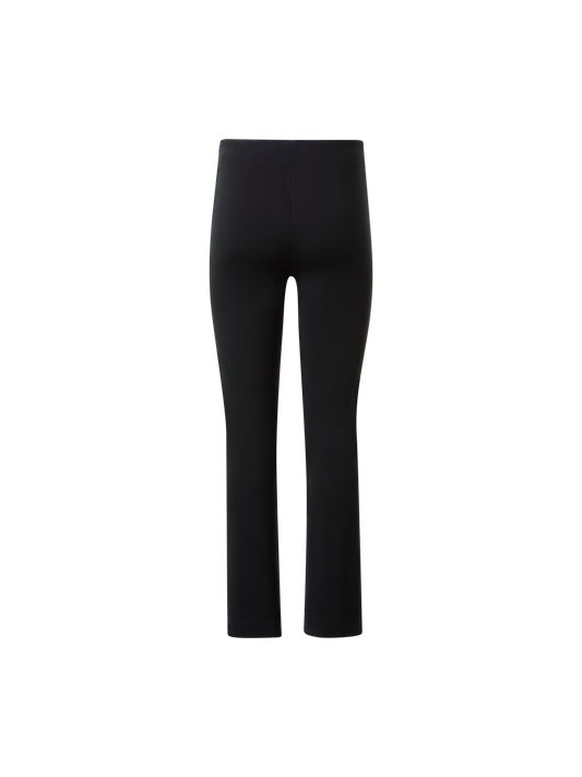 Designer Cropped Slight Bootcut Signature Jersey Pants - black - neutral