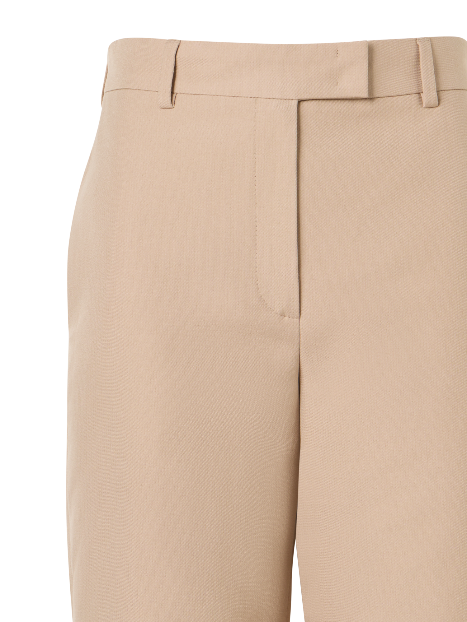 Designer Christelle Cropped Wide-Leg Pants in Cotton-Silk Double-Face - beige
