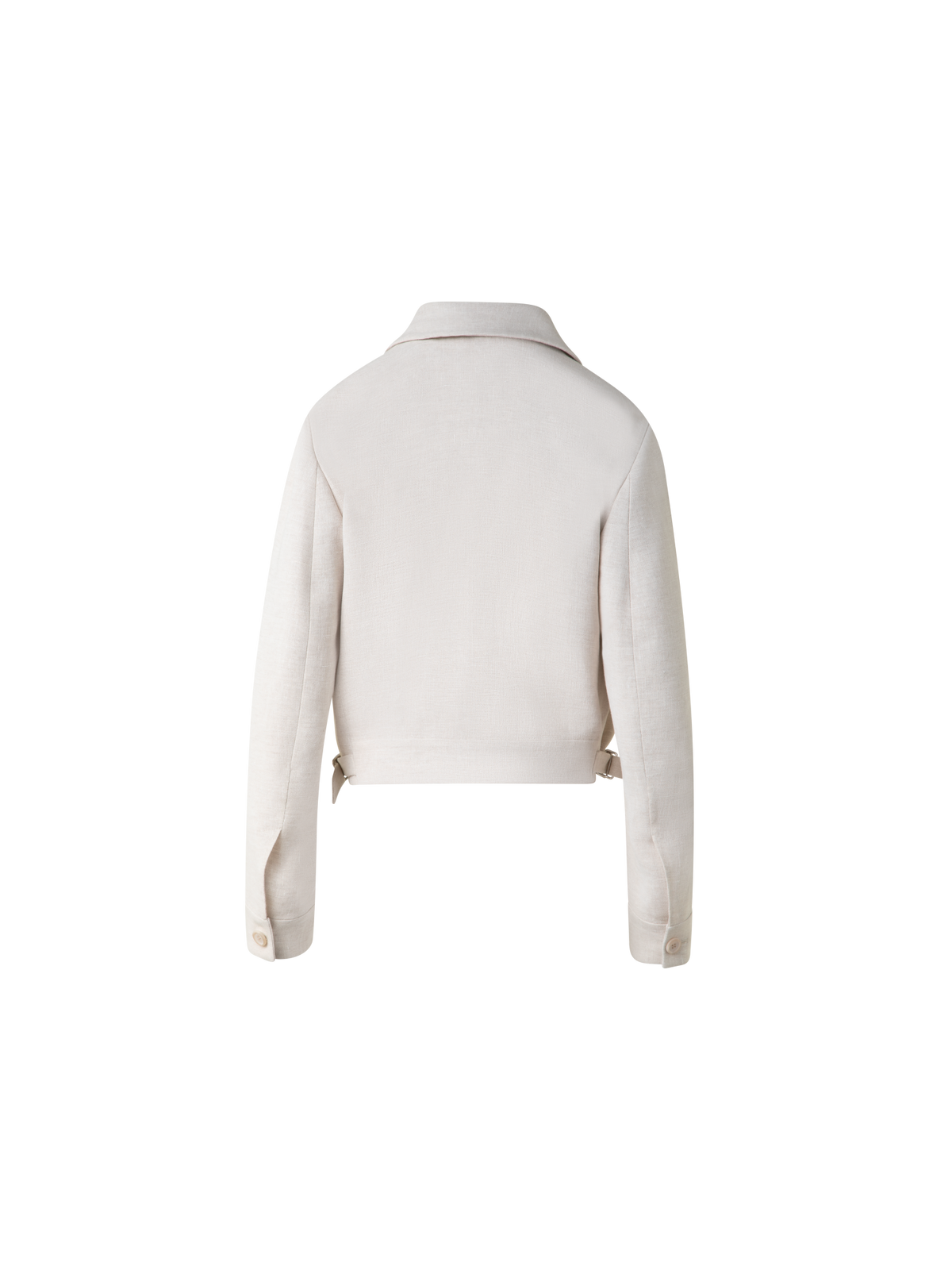 Designer Short Blouson Jacket in Linen Double-Face - neutral - grey - beige