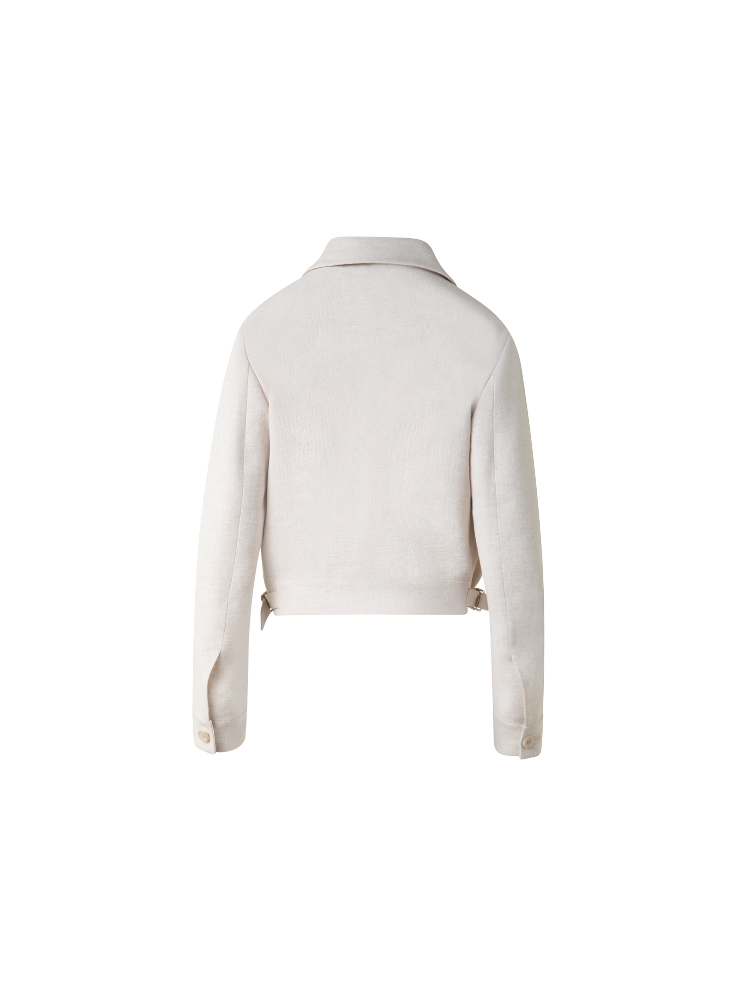 Designer Short Blouson Jacket in Linen Double-Face - neutral - grey - beige