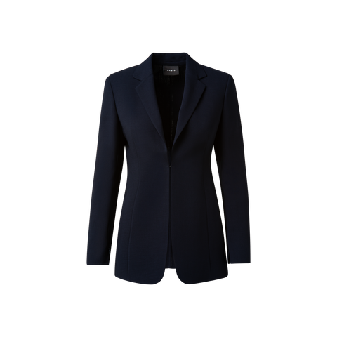 Woll-Doubleface-Blazer mit Leder-Kragen