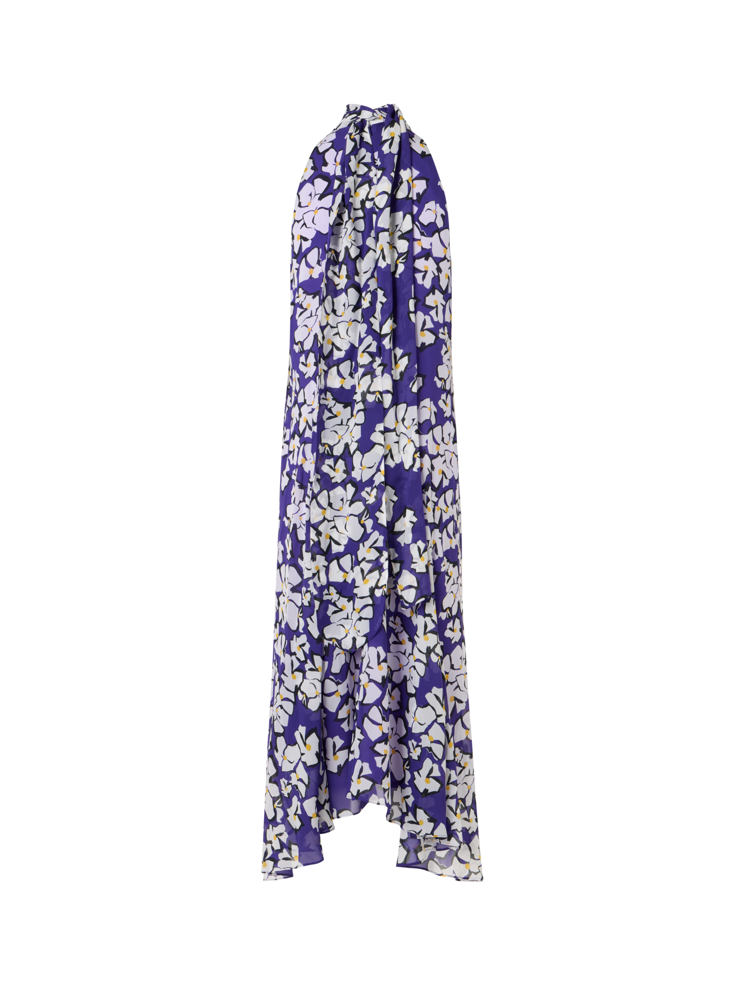 Designer Sleeveless Papercut Flower Midi Dress - purple