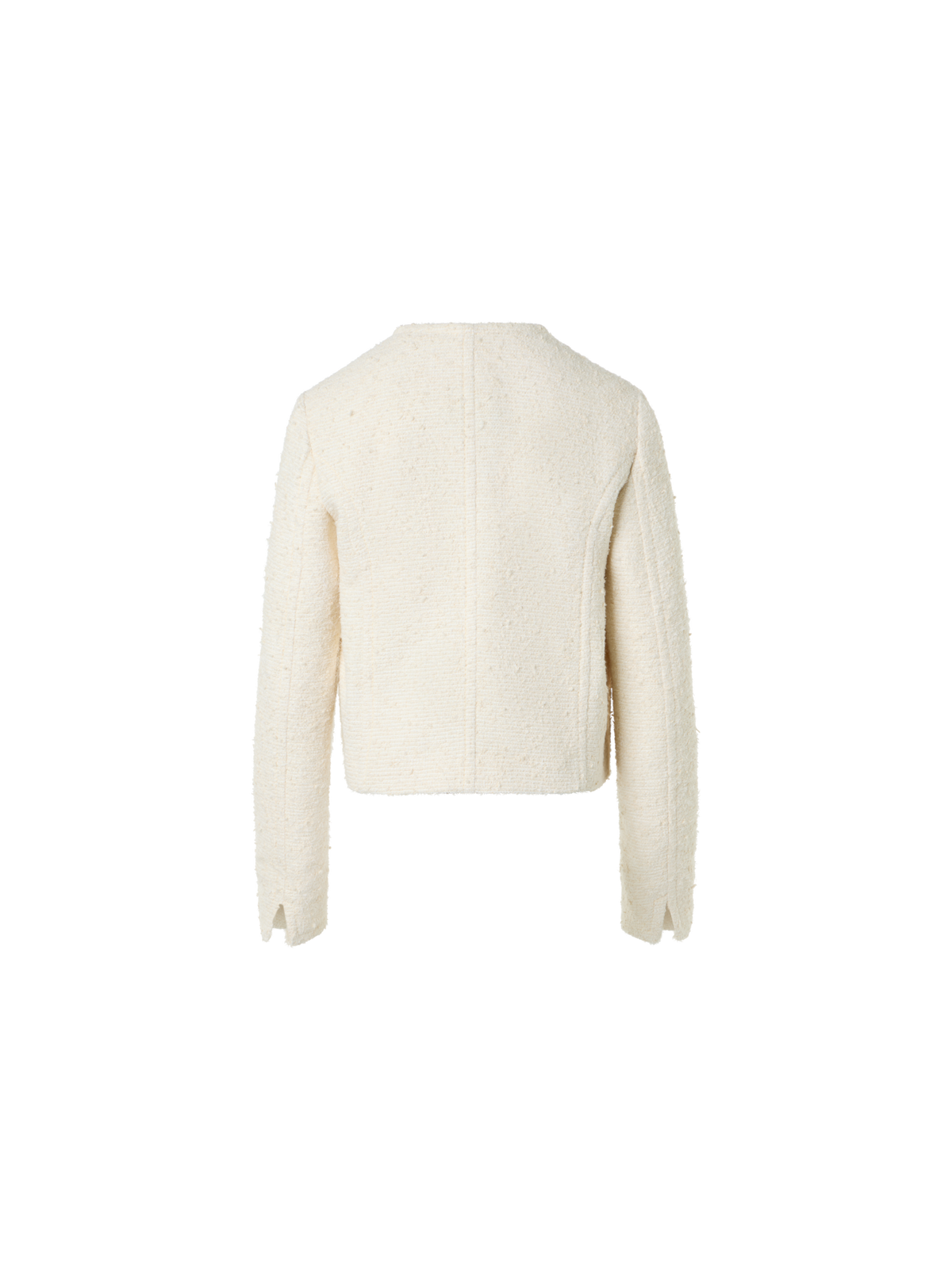 Designer Boxy Bouclé Cotton Summer Jacket - ecru