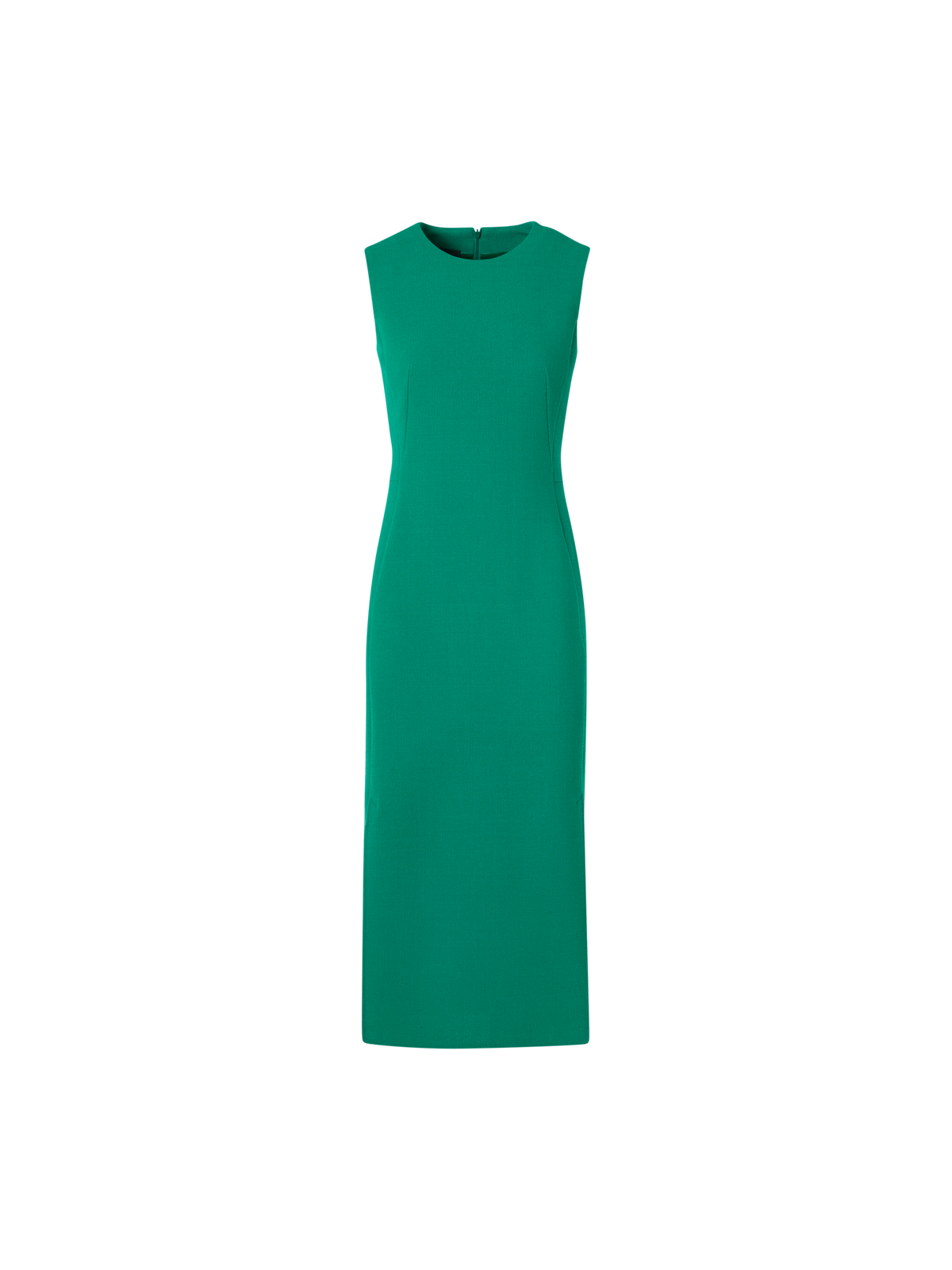 Designer Sleeveless Wool-Crêpe Double-Face Sheath Dress - green