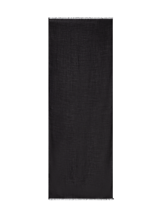 Designer Scarf in Cashmere Silk with Crystals  - black