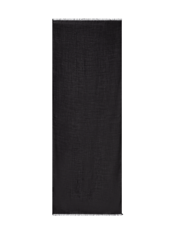 Designer Scarf in Cashmere Silk with Crystals  - black