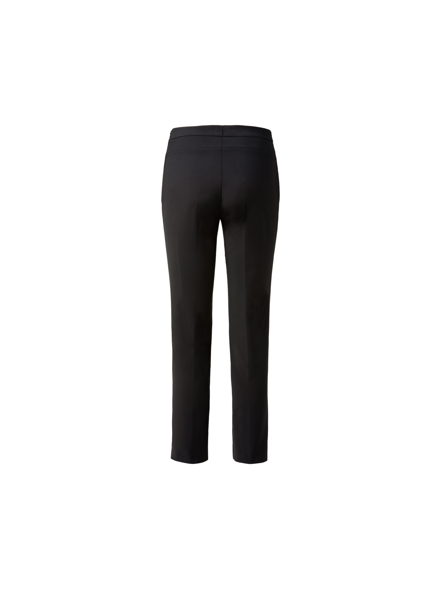 Designer Slim Ankle-Length Cotton Techno Stretch Pants - black - beige