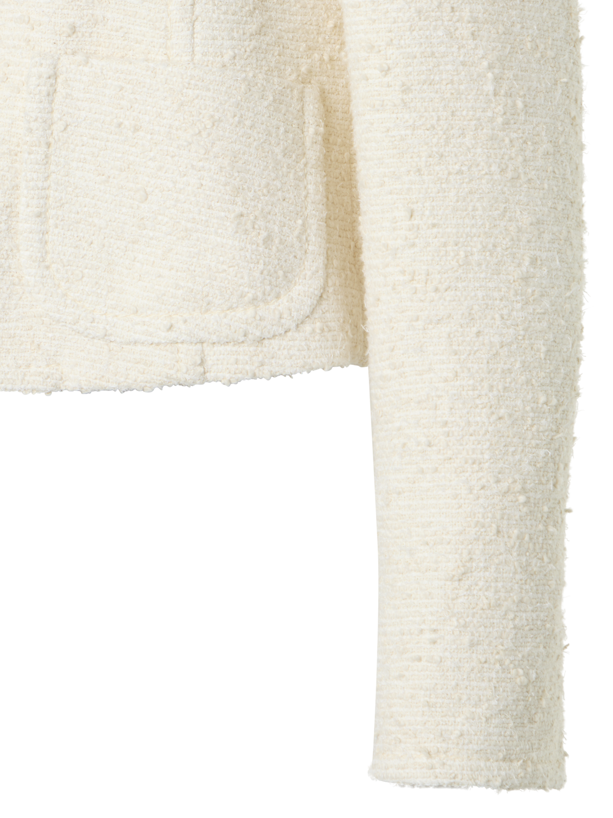 Designer Boxy Bouclé Cotton Summer Jacket - ecru