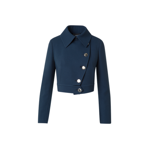 Asymmetrische Kurzjacke aus Woll-Doubleface