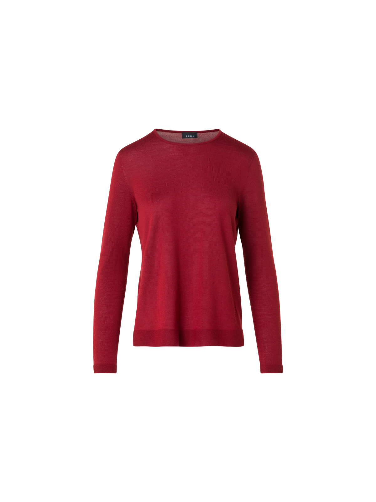 Designer Seamless Crew Neck Sweater in Cashmere Silk - red