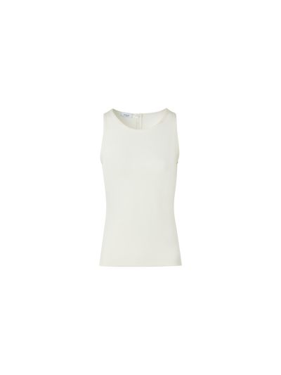 Designer Fitted Speedo Top in Stretch Modal Jersey - ecru