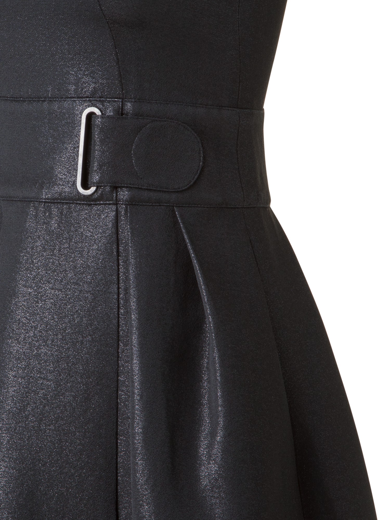 Designer Shimmering Fit and Flare Cocktail Dress - black - neutral